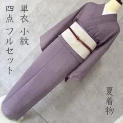 夏着物 夏用 フルセット 夏帯 絽 紗 小紋 横縞 秋草 トールサイズ V2