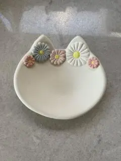 【新品未使用】早い者勝ち！つちのわ 陶器　こねこ皿ピンク