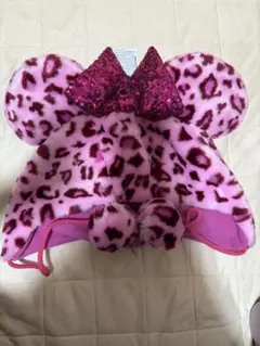 ディズニーリゾート　ファンキャップ　ミニーマウス　ヒョウ柄　レオパード　ピンク