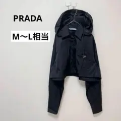 PRADA プラダ リナイロン フード付き ショート丈 ブルゾン 黒 ジャンパーのサムネイル