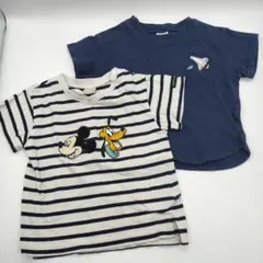 プティマイン 半袖 Tシャツ 2枚セット ミッキー ロケット 男の子 90cm