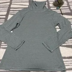 scroll SCWARM タートルネックカットソー　ボーダー　長袖　LL