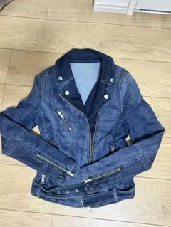DIESEL ダークブルー デニムライダースジャケット
