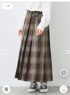 新品タグ付　SM2 チェックプリーツスカート　ブラウン