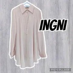 【INGNI】ピンク 長袖シフォンブラウス