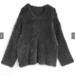 GRL Ｖネックシャギーニットトップス[dr814]