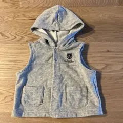 bebe reduction フード付きベビーベスト グレー スウェット