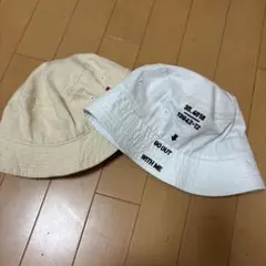 ホワイト ベージュ バケットハット 2点セット
