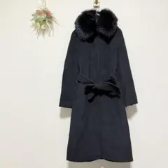 美品 ef-de エフデ ショートコート FOX ファー ベージュ XL 13号 スウィングル SWINGLE FOXファー付エレガンスショートダウン