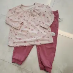 ユニクロ　パジャマ　ピンク　ヒツジ　女の子　セットアップ　80