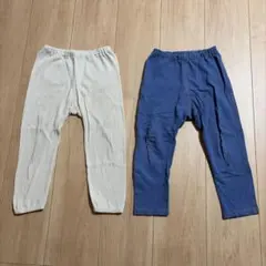 UNIQLO キッズ　リラックスフィット　レギンス　ワッフル　デニムライク