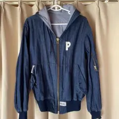 ピンクハウス　デニムフード付きジャケット P刺繍 レディース