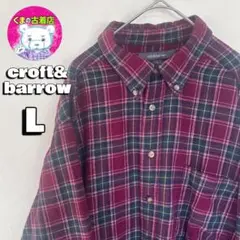 usa古着 croft&barrow ネルシャツ L チェック ワインレッド