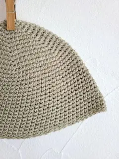 679. イスラム帽 コットン 浅め グレーベージュ