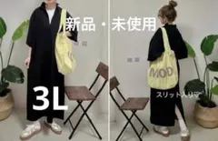 新品 NONハーフジップワンピースnoooonブラック　3L 半袖