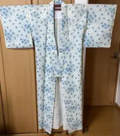 □E6787□美品□サマーウール□薄花色 単衣 大きいサイズの着物□161