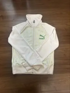 PUMA トラックジャケット ホワイト グリーン ストライプ