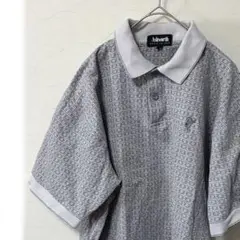ASHWORTH 半袖ポロシャツ 総柄 USA古着 メンズ2 ゴルフ ロゴ Lのサムネイル