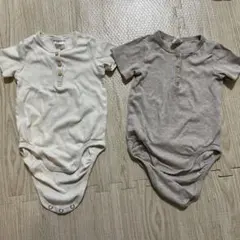【美品】H&M オーガニックコットンロンパース 2枚セット