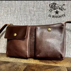 イルビゾンテ　ウエストバック　ボディバック　ショルダー　レザー　ブラウン　美品