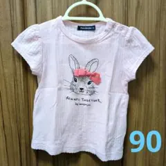 moujonjon ウサギ リボン Tシャツ ピンクのサムネイル