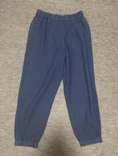 studio CLIP コットン イージー テーパード パンツ ネイビー