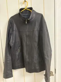 羊革 レザージャケット 韓国製 本革 シープレザー ブラック　メンズL〜XL相当