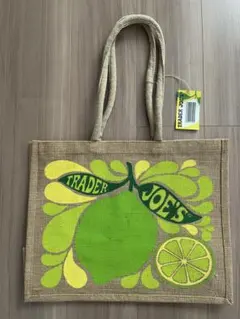 Trader Joe’s トレーダージョーズジュートバッグ レモン ライム 新品