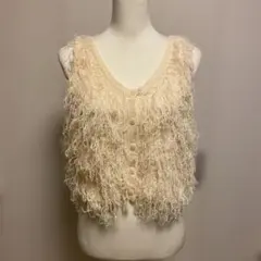 tiptop フリンジニットベスト 2way使用レイヤード M相当