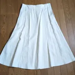 【美品】GU オフホワイト フレアスカート ゴムウエスト ＸＬ