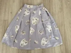 フラワープリントタックグログランスカート