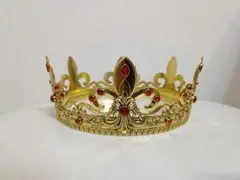 王冠 クラウン コスプレ小物 ゴールド レッドのサムネイル