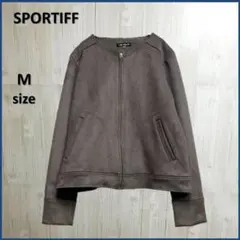 【美品】 SPORTIFF スポーティフ ノーカラージャケット スエード風 M