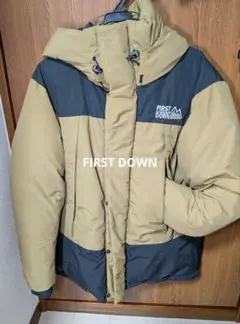 【FIRST DOWN】ダウンジャケット フード付き ベージュ