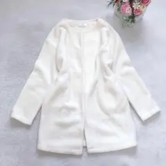 I.Miss ノーカラージャケット レディース アウター コート 無地 シンプル