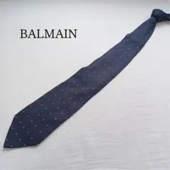 バルマン ネクタイ ネイビー 小紋柄 ドット柄 フォーマル 上品【n8951】