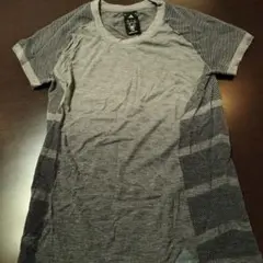 ADIDAS RUNNINGグレー ラグランスリーブ Tシャツ 2XT