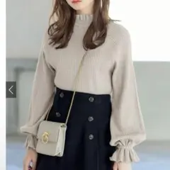 衿フリルキャンディースリーブニットトップス[mb1088]タグ付き新品