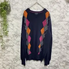 MALE &co．ユニセックス　Lサイズ　ネイビー　 Vネックセーター