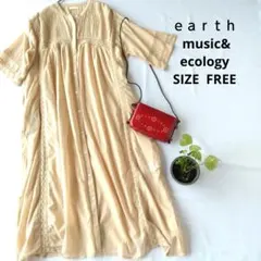 earth music& ecology ベージュ シャツOP サイズFREE