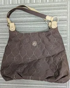 キタムラ　ヨコハマ　ブラウン キルティング ハンドバッグ