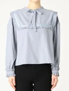 メリージェニー merryjenny ボウタイヨークフリルブラウス