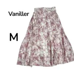 【M】Vaniller ロングスカート 後ろゴムで楽ちん 花柄 フリル プリーツのサムネイル
