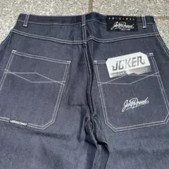 W36 90s 新品 JOKER BRAND 刺繍 バギーデニム極太 JNCO