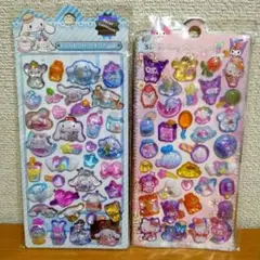 ボンボンドロップシール1枚、3D立体シール1枚、 ミニ巾着1袋