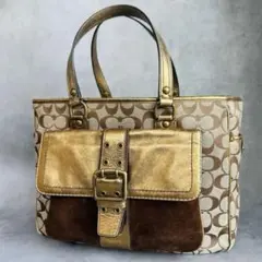 COACH Signature Soho Flap Pocket totebag