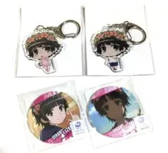 初春飾利4点セット アクリルキーホルダー 缶バッジ