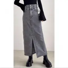 【GRL】フロントスリットデニムスカート