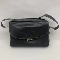 LANCELランセル レザー ショルダーバッグ ゴールド金具 블랙