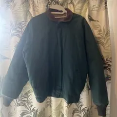 ダークグリーン ボンバージャケット コーデュロイ襟